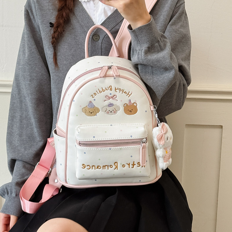 日韩少女风卡通双肩包包女可爱软萌书包大容量百搭日常通勤背包潮