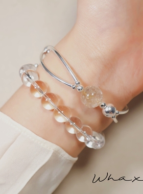 天然白水晶清透冷淡高级感OT扣