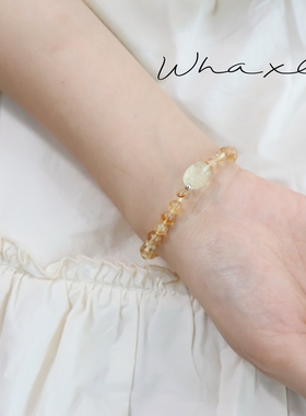 貔貅| Whaxle 天然黄水晶阿赛塔晶共生貔貅招财手链手串轻奢