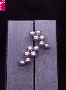 天然淡水珍珠耳钉12颗4-5mm小尺寸紫色耳饰S925纯银防过敏耳环女