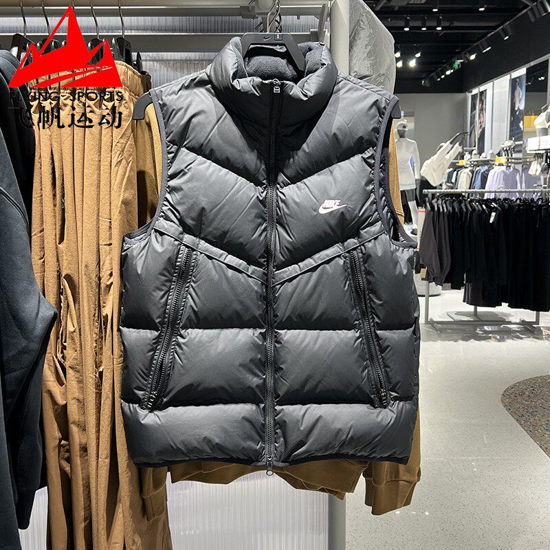 Nike耐克羽绒马甲男装2025冬防风保暖运动休闲背心外套DV1136-010