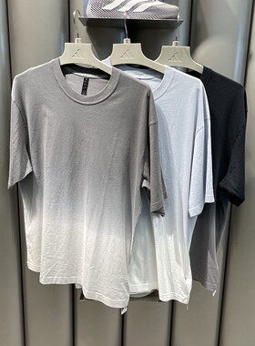 阿迪达斯男2026夏渐变纯棉宽松休闲短袖T恤 LC8709 LC8711 LC8712