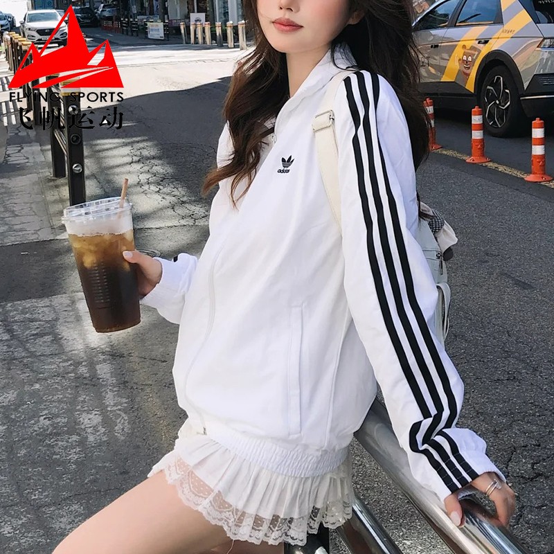 阿迪达斯三叶草男装2025春经梭织防风宽松休闲运动夹克外套KC1455