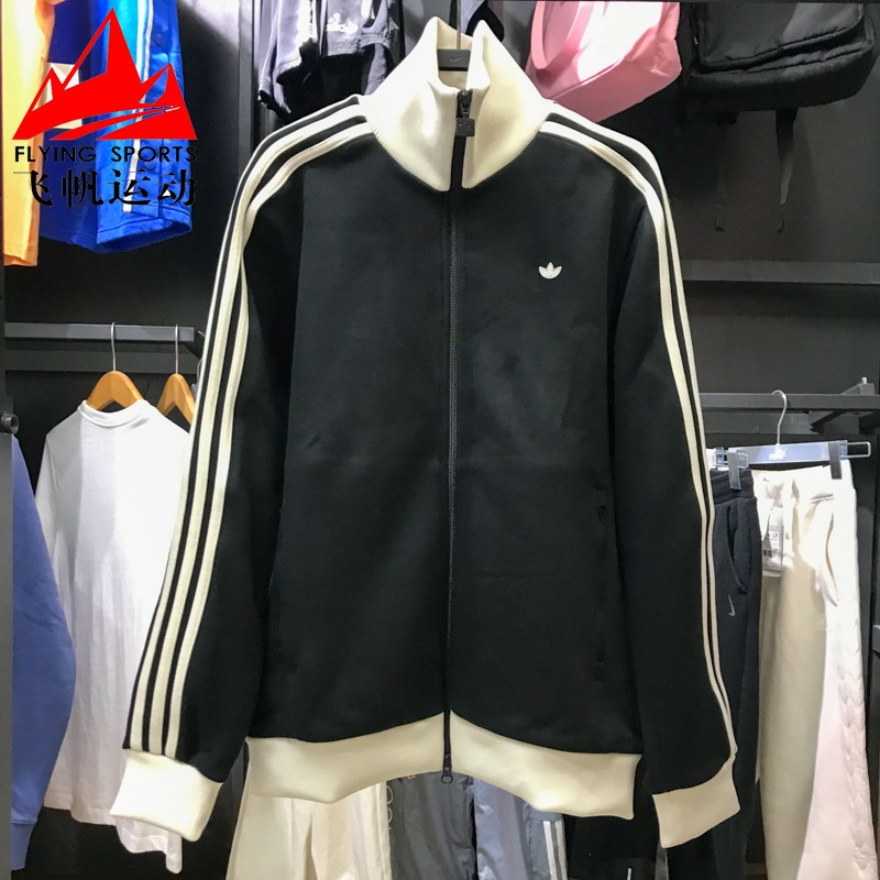 阿迪达斯三叶草男装2025春款经典复古修身立领运动夹克外套JC6353