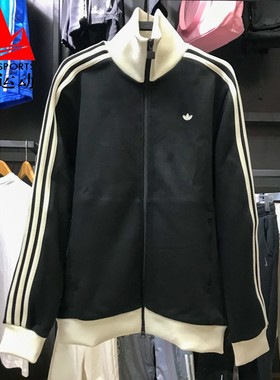 阿迪达斯三叶草男装2025春款经典复古修身立领运动夹克外套JC6353