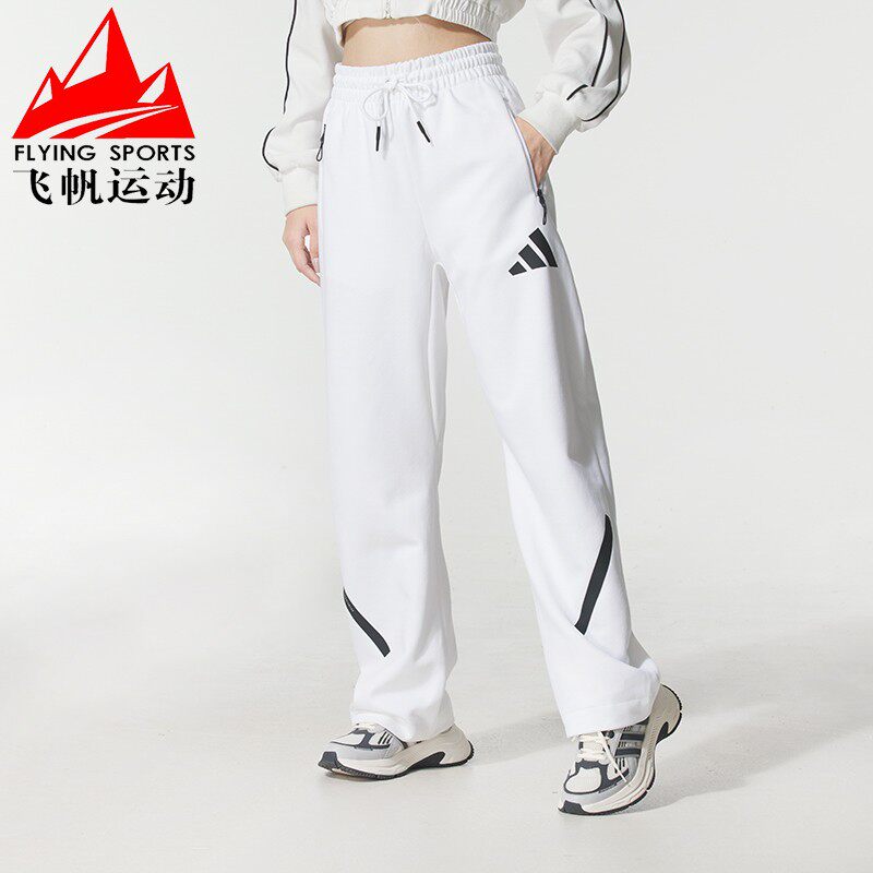 阿迪达斯女裤2026春款Z.N.E经典针织轻薄宽松运动休闲长裤 JJ4747