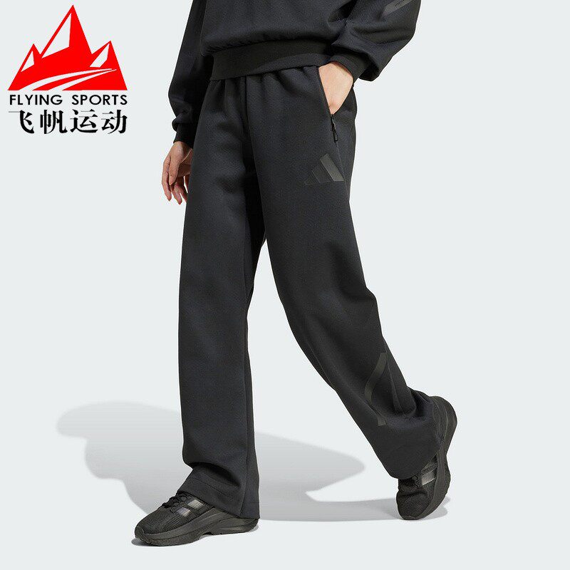 阿迪达斯女裤2026春款Z.N.E针织透气宽松直筒运动休闲长裤 JE7850