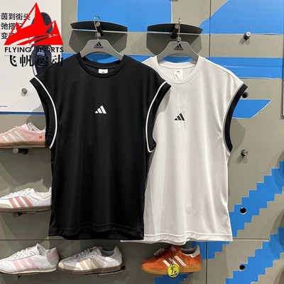 阿迪达斯男装2025夏新款健身训练透气运动无袖背心 JN4722 JN4724