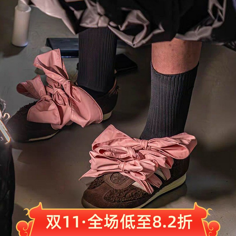 阿迪达斯三叶草女鞋Caroline Hu联名SL 72 OG蝴蝶结德训鞋 JH7341