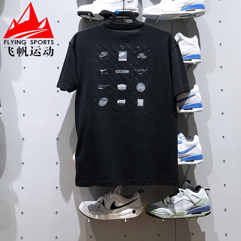 耐克男装2025夏新款复古印花纯棉宽松休闲运动短袖T恤 HJ0727-010