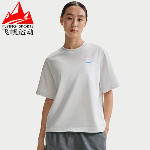 Nike耐克女装2026夏纯棉印花宽松休闲运动短袖T恤 IR7589-121-214