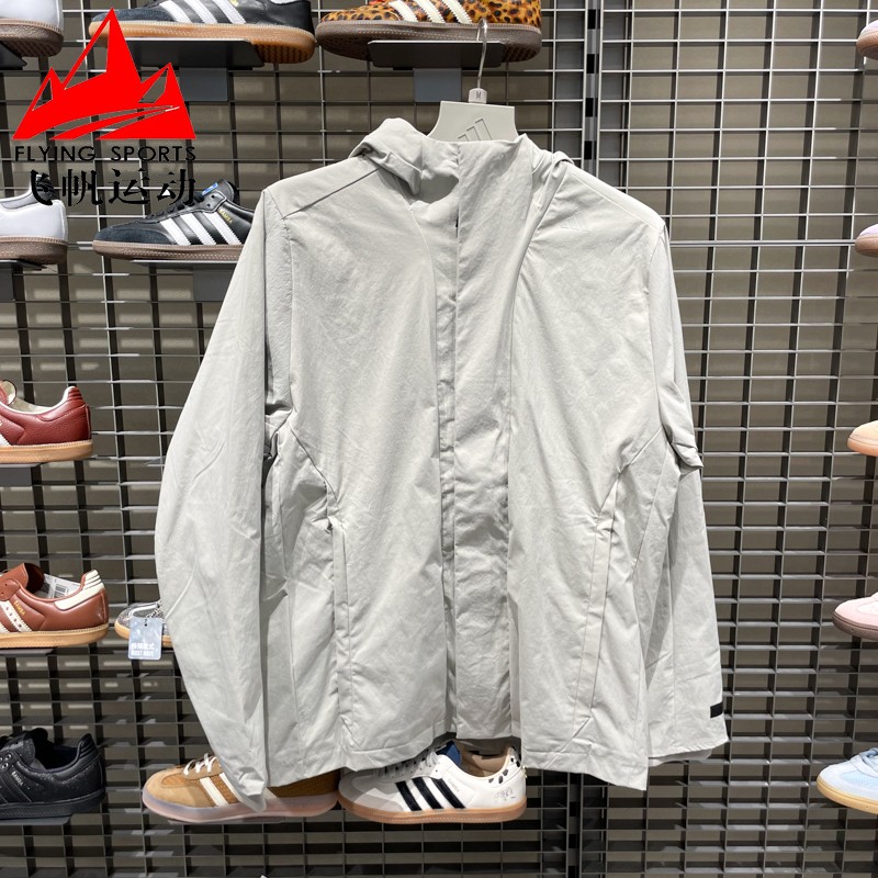 阿迪达斯男外套2025冬季梭织加绒防风宽松休闲运动连帽夹克KS6484