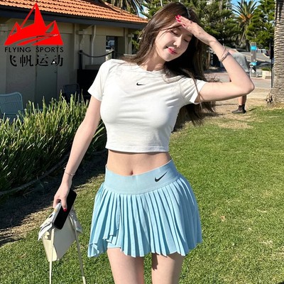 耐克女T恤2025夏季柔软透气弹力修身短款运动短袖上衣 HF9539-101