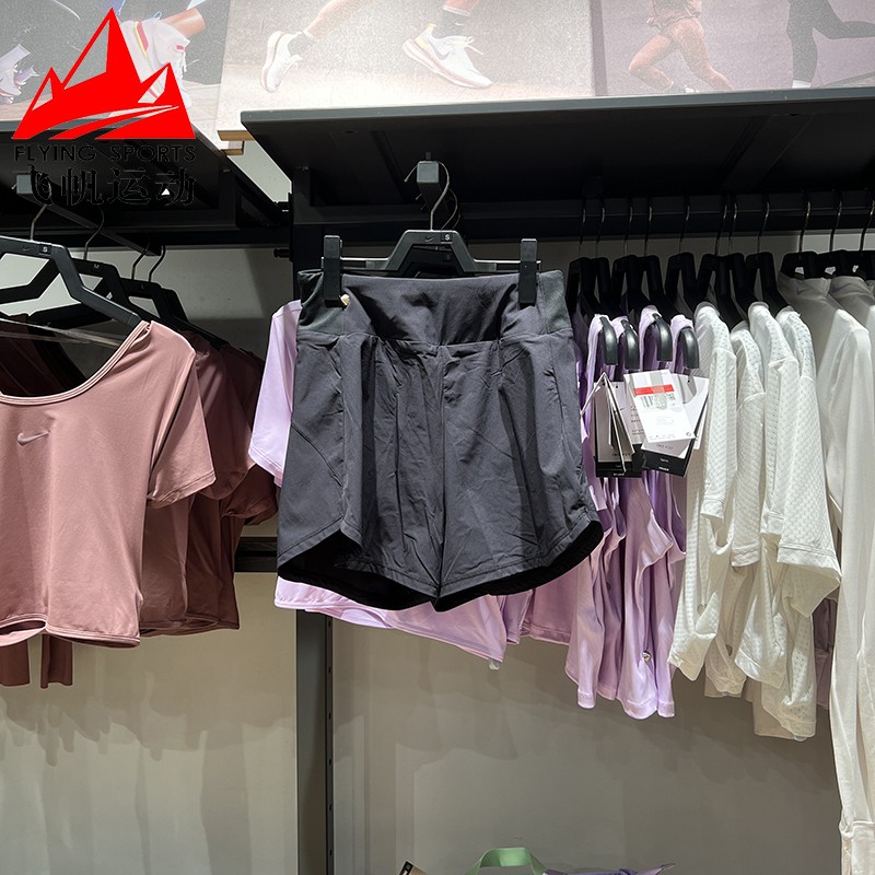 NIKE耐克女裤2024夏新款宽松透气速干跑步运动高腰短裤DX6019-010