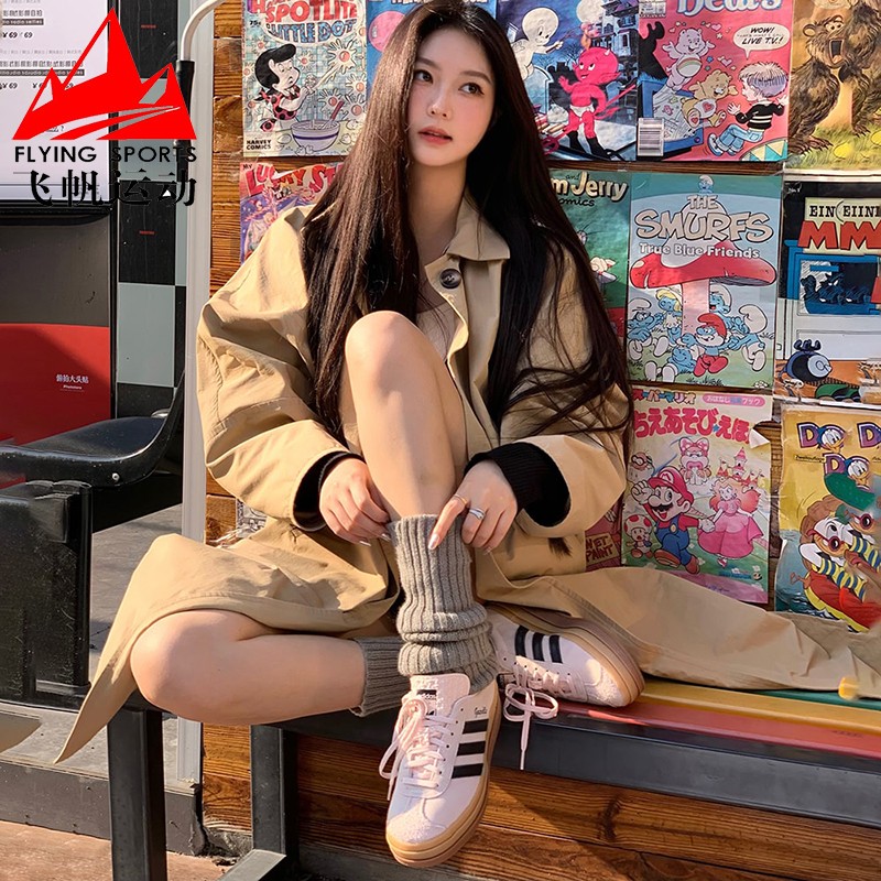 阿迪达斯三叶草女鞋2024夏季GAZELLE BOLD厚底增高复古板鞋IE0429