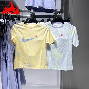 耐克大童男孩2025夏速干透气运动圆领短袖T恤上衣 IF0606-744-085