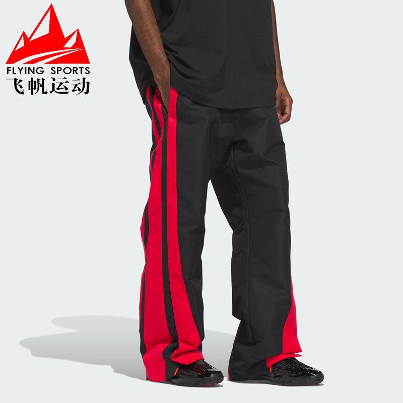 阿迪达斯男女裤2026春款梭织撞色宽松篮球训练休闲运动长裤KA2077