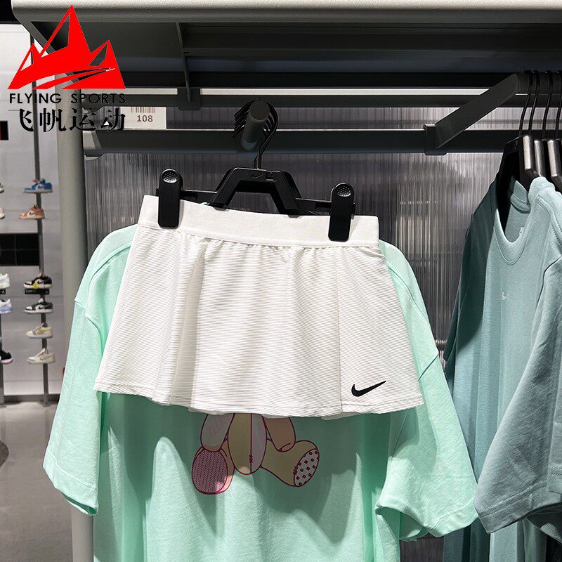 Nike耐克女童半身裙2025秋季经典速干网球训练运动短裙CV7575-100