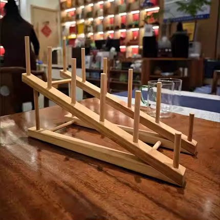 猫盆展示架狗盆展示架宠物粮猫粮支架狗盆支架宠物店木质碗架碟架