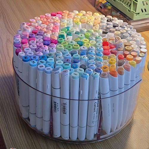 马克笔收纳盒可旋转笔筒收纳架