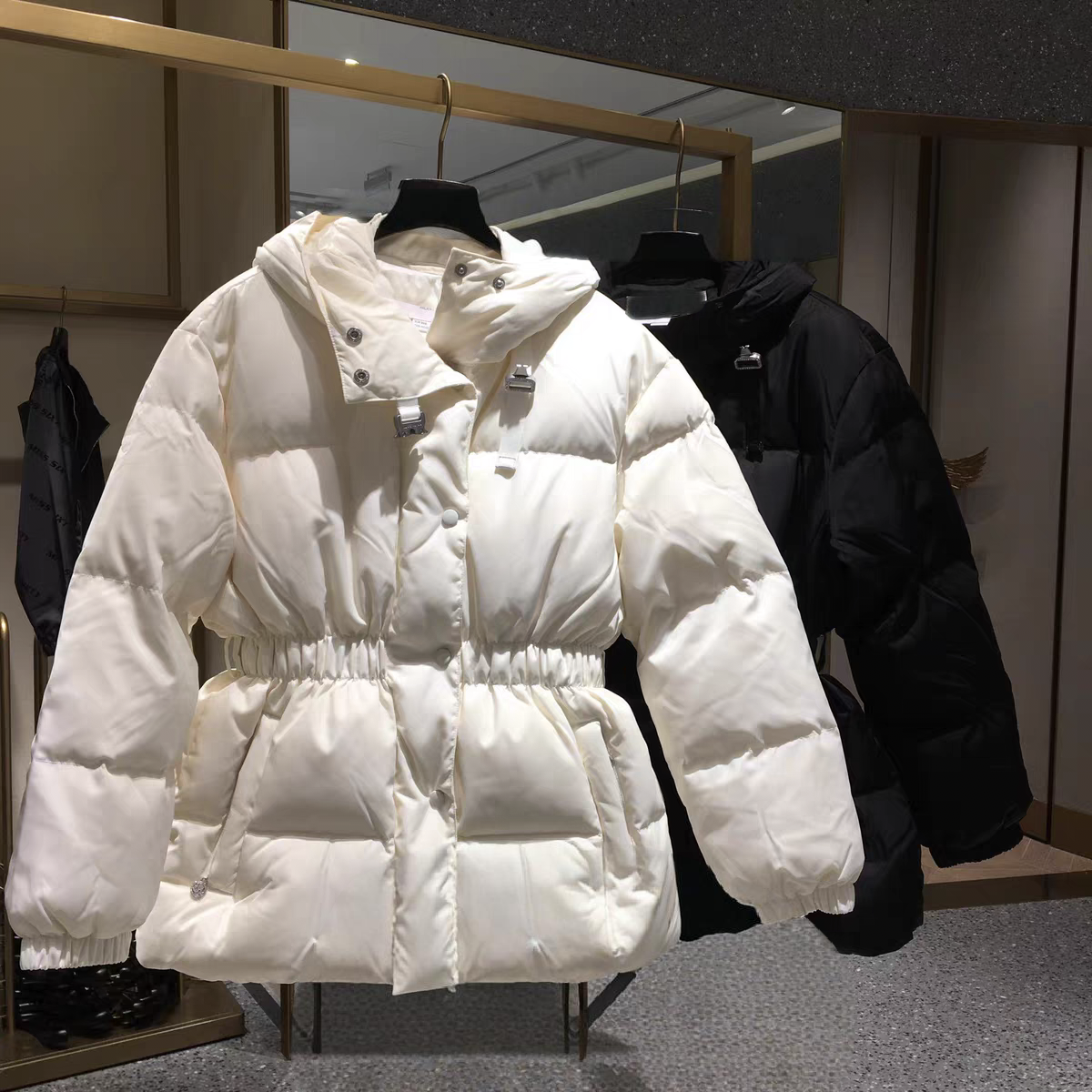 专柜正品2022冬季中长款连帽羽绒