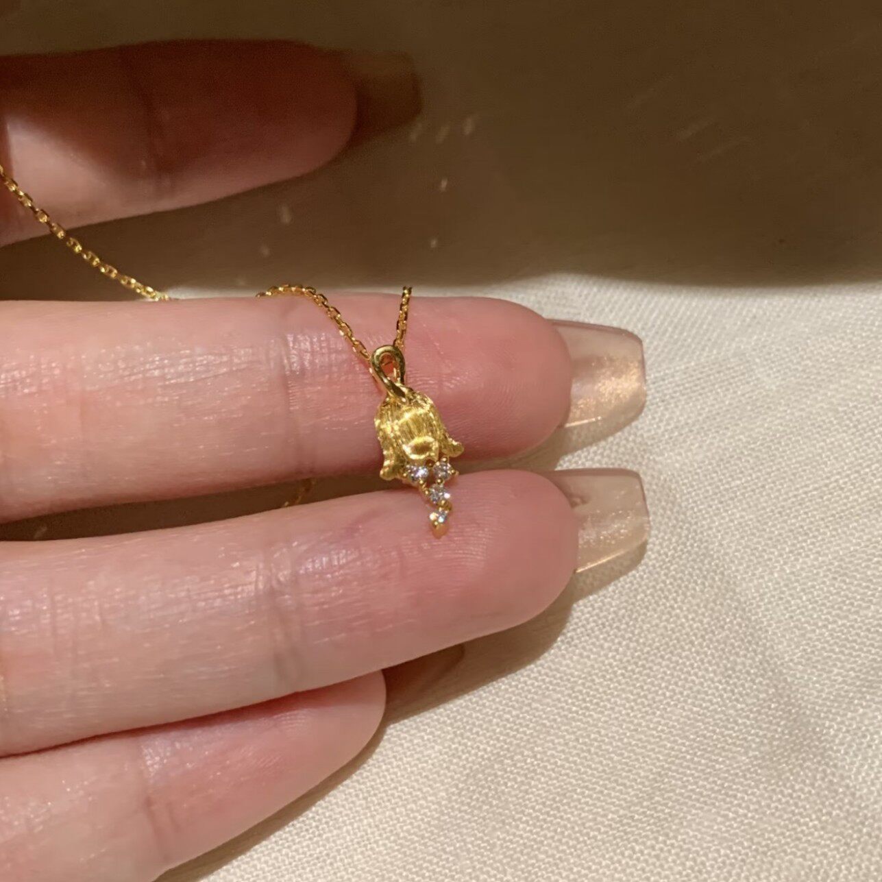 新款铃兰花项链女气质小众设计高级感锁骨链复古新中式