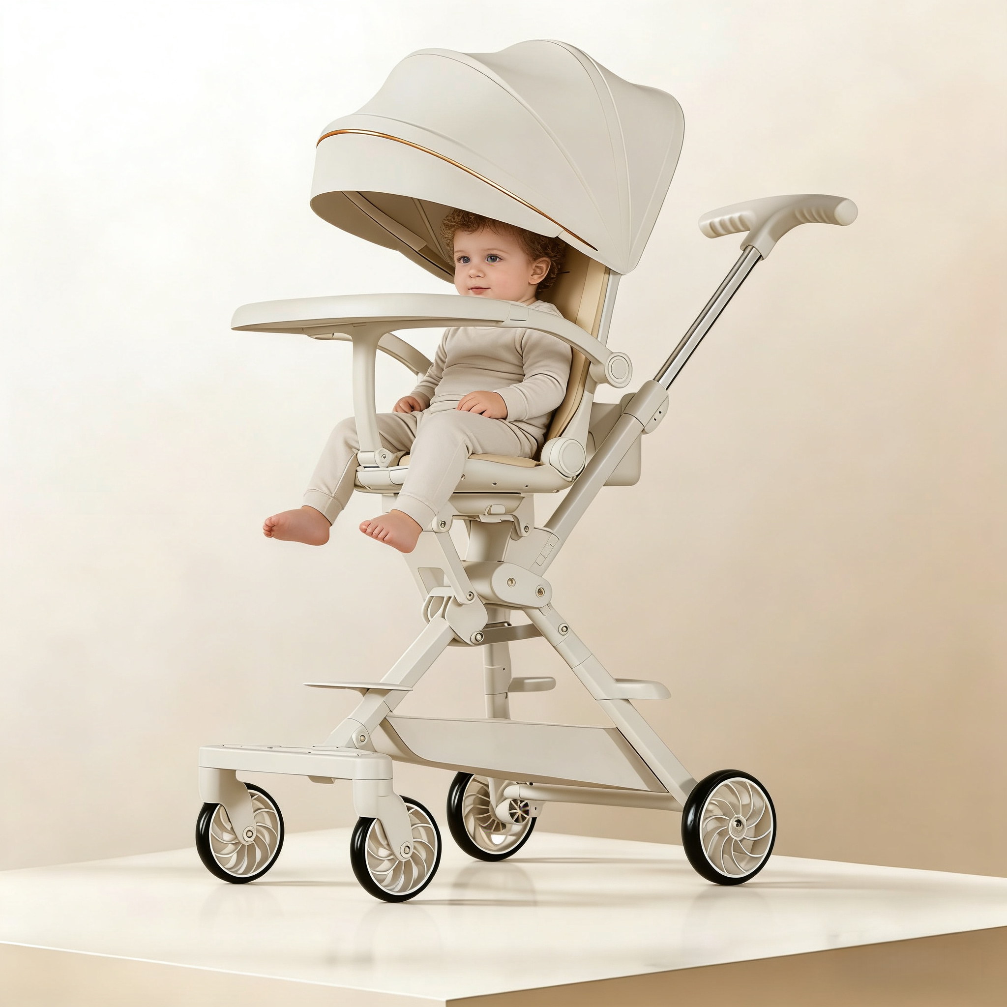 婴儿车推车可坐可躺0到3岁高景观遛娃神器宝宝儿童手推车轻便溜娃