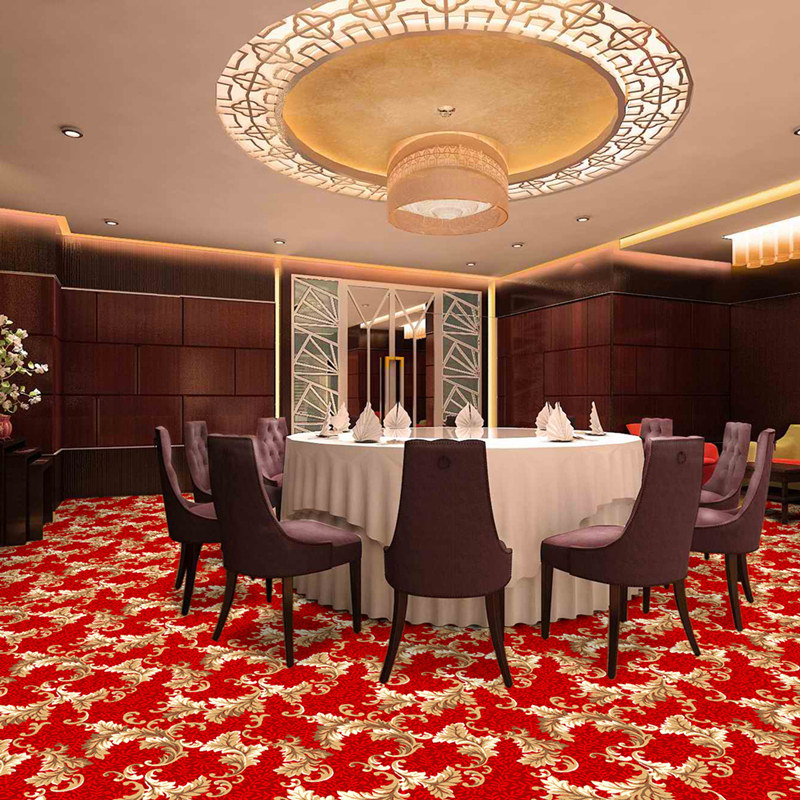 威尔顿机织满铺地毯客厅卧室沙发茶几办公室酒店结婚红可水洗地毯