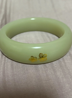 新疆和田玉于田手镯胖轮胎手镯油润细腻带证书