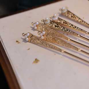 夙语轩原创双面古风发簪汉服头饰步摇流苏珍珠盘发钗子日常百搭