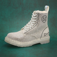新品Dr.1460 经典 8孔PASCAL马丁靴bulingbuling钻石羊毛马丁靴