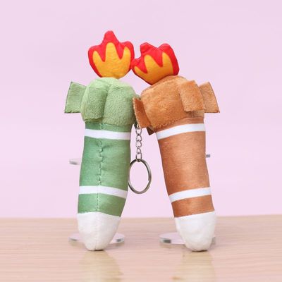 创意卡通抽拉火箭导弹小挂件可爱毛绒玩具公仔包包挂饰玩偶