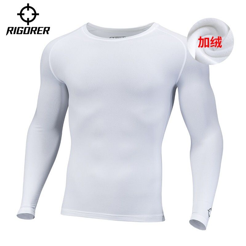 准者紧身衣弹力衣新款男女跑步加绒训练长袖健身房速干衣压缩衣速