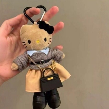 可爱黑皮长腿kitty猫包包挂件女