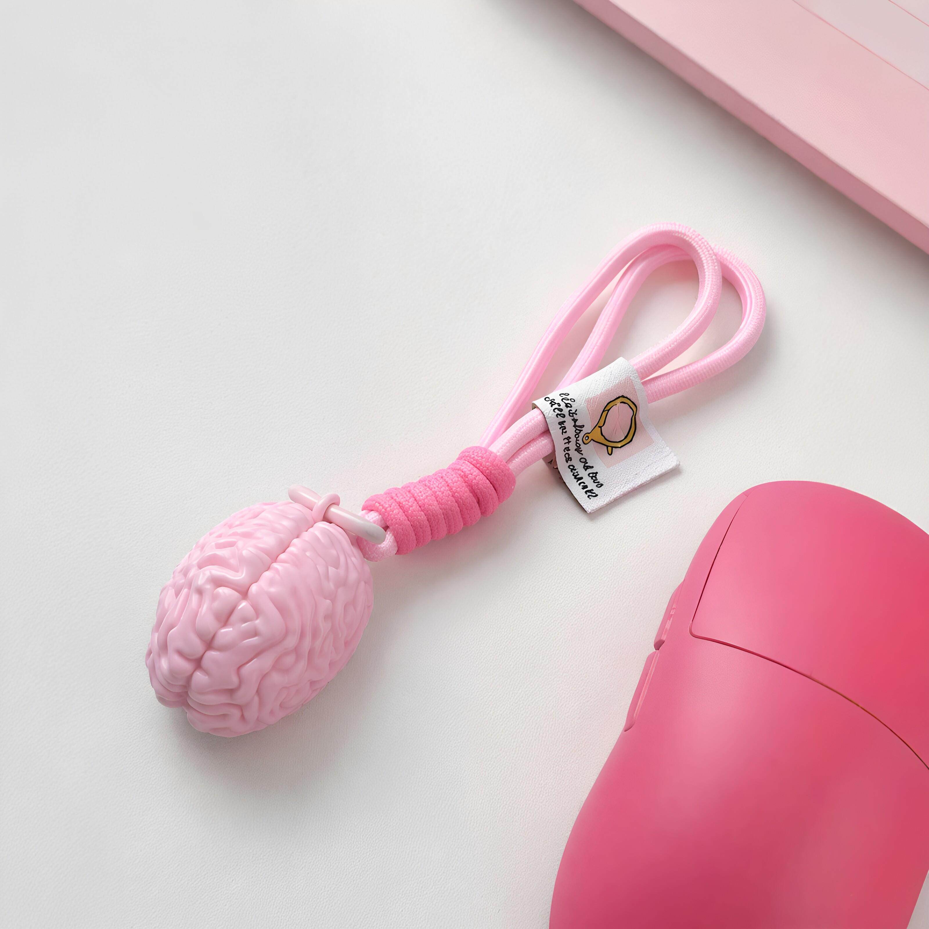 【随身带脑】粉色脑子挂件3d打印钥匙扣女生包包挂饰仿真脑子模型