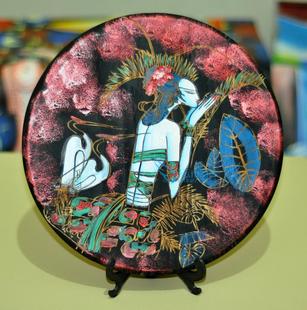 云南民族大理东巴木雕画工艺品摆件 重彩手工木刻画 酒吧客厅装饰