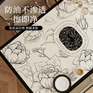 加厚防刮耐磨无异味桌布法式皮革桌垫轻奢高级餐桌防水防油保护垫