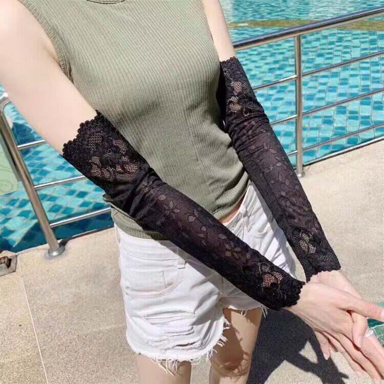 蕾丝护腕套女遮疤纹身刺青护肘胳膊手臂袖套防晒夏季薄款假袖子