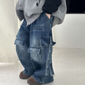 牛仔裤 子童装 工装 宽松男孩长裤 男童秋季 儿童韩版 裤 2025春秋新款