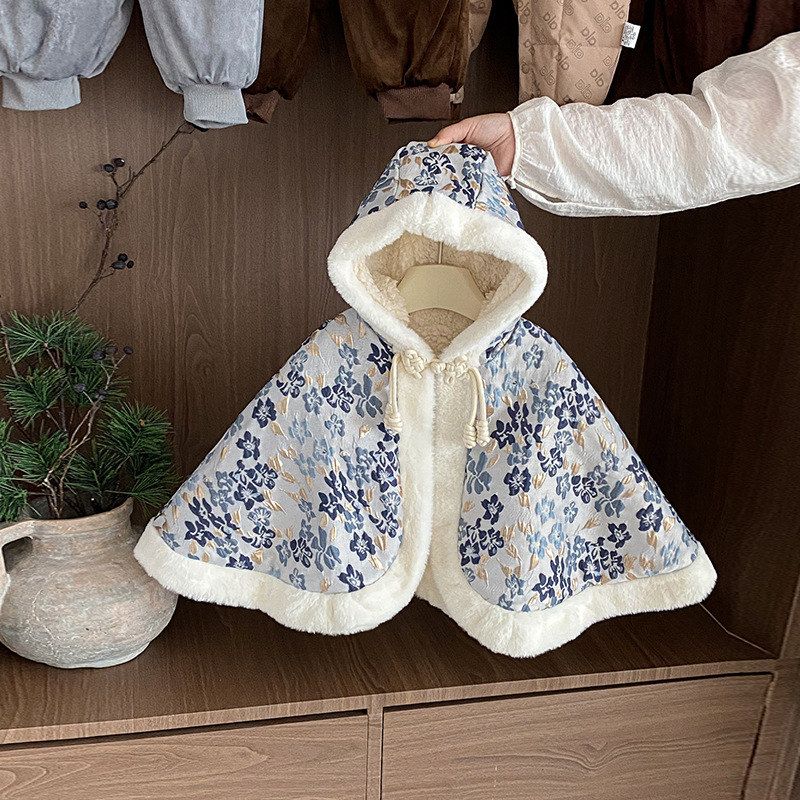 婴儿国风披肩连帽女宝宝搭配旗袍