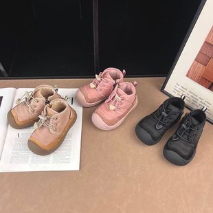 儿童皮靴2025冬季新款男女童加绒防滑鞋子韩版小中童时尚百搭靴子