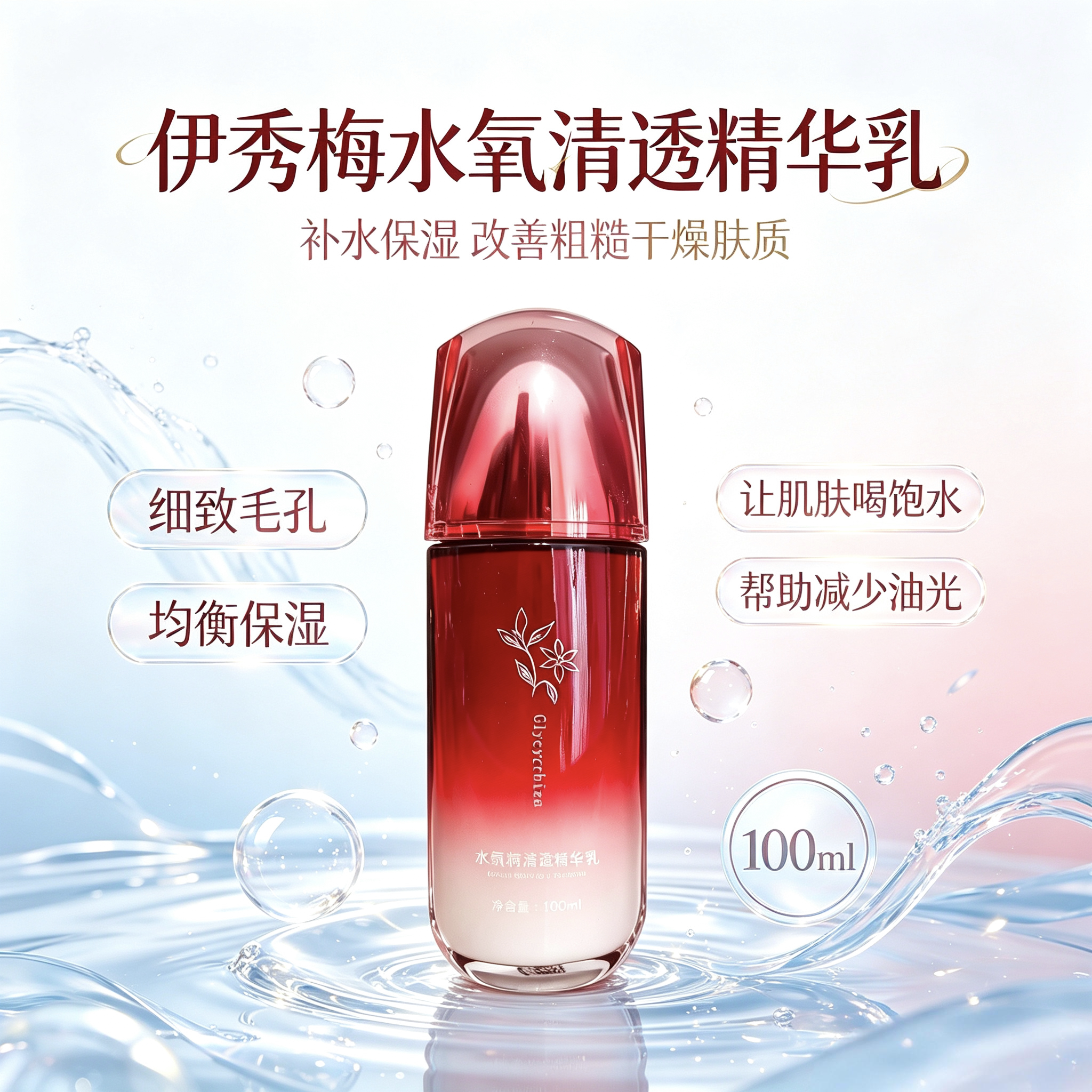伊秀梅水氧清透精华乳补水保湿提亮肤色护肤品正品乳液苏美爽肤