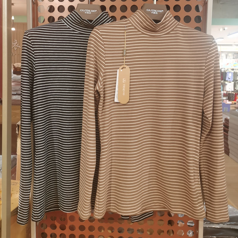 三针保暖莫代尔高领女士打底衫