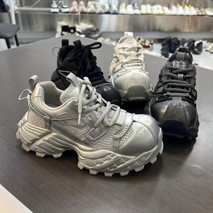 港风ulzzang潮鞋厚底老爹鞋2026四季款运动鞋跑步鞋女双网鞋加绒