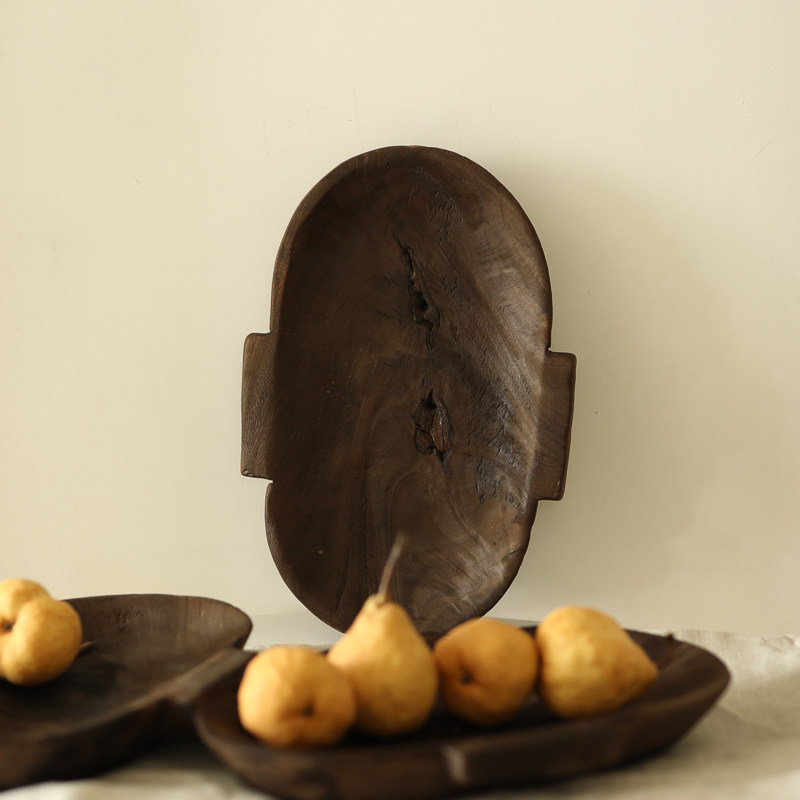 DIHOME做旧复古盘茶几装饰品摆件果盘果篓水果盘客厅家用水果盘