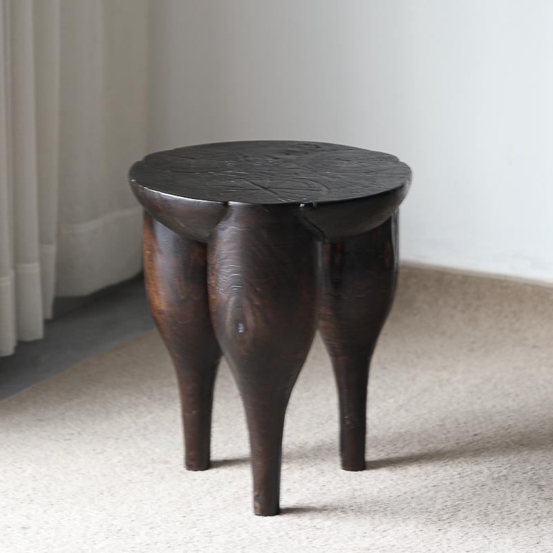 DIHOME复古创意艺术高级感小圆凳民宿酒店中古装饰边几角几摆件