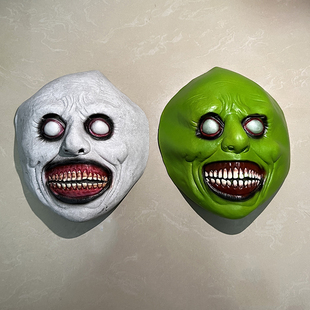 驱魔人面具全脸小丑鬼脸恐怖面具头套密室逃脱剧本杀万圣节道具