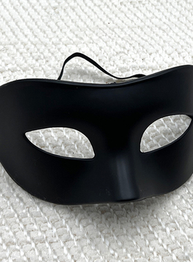 万圣节化妆舞会半脸成人加厚黑色眼罩男士白色帅气复古面具道具