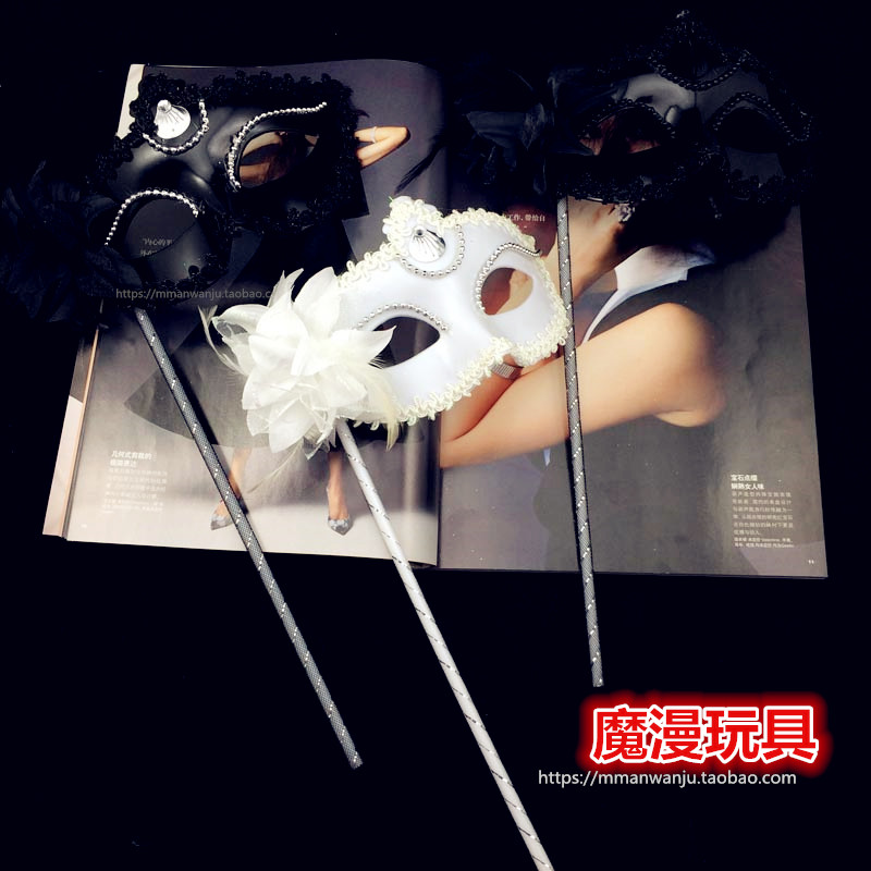 万圣节手持面具半脸成人帅气假面化妆舞会面具女派对表演道具