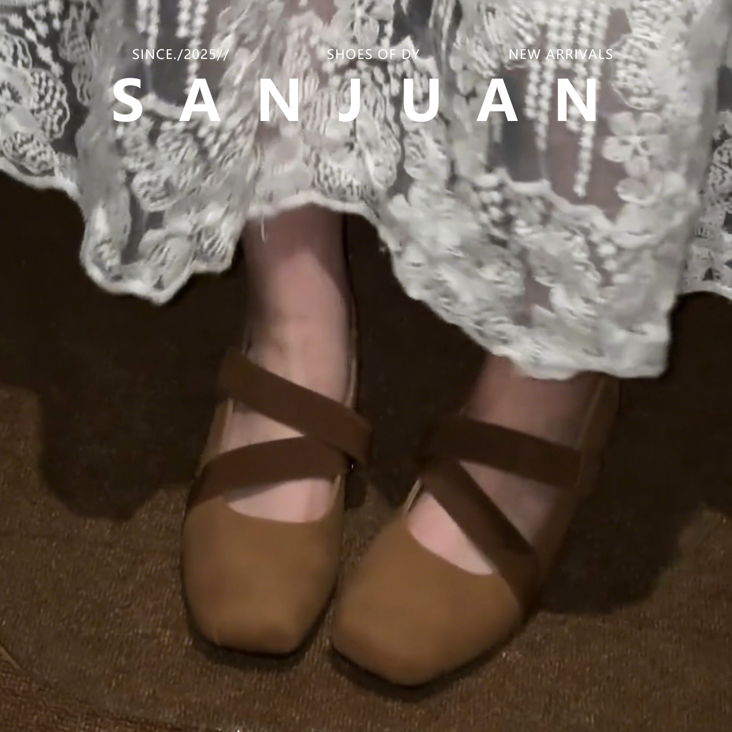 羊皮版sanjuan三卷芭蕾鞋女夏复古玛丽珍单鞋一字带内增高跟鞋